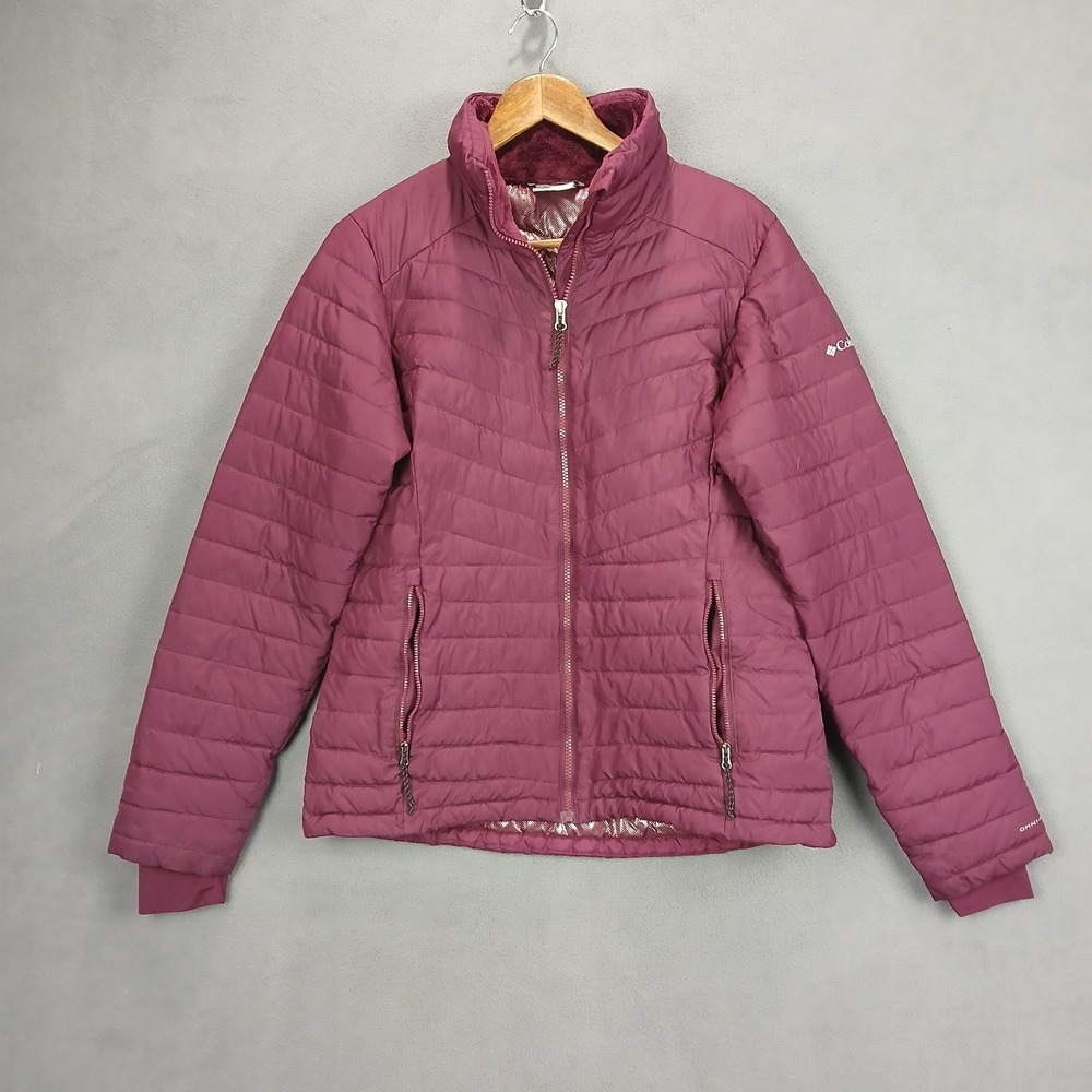 Columbia Slope Edge Insulated Jacket Womens M Purple Omni Heat Water Resistant